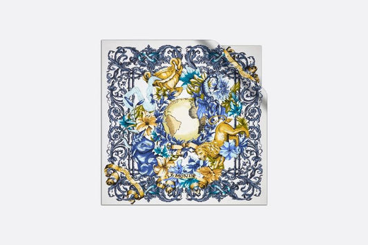 Le Monde Square Scarf • Multicolor Silk Twill