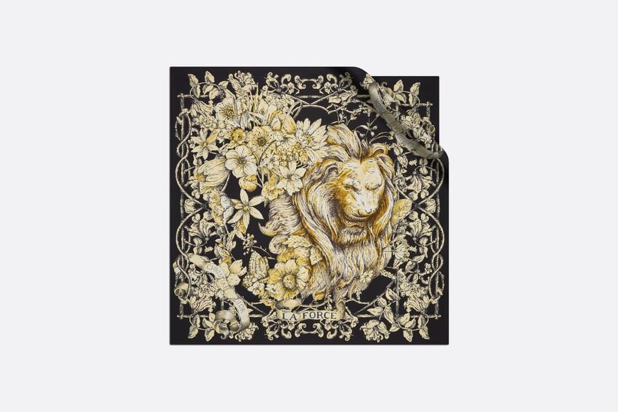 La Force Square Scarf • Black Silk Twill