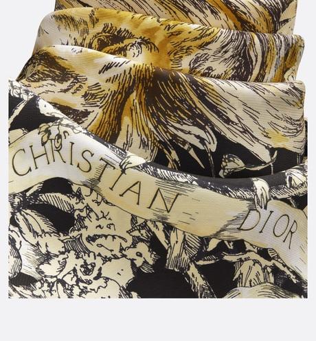 La Force Square Scarf • Black Silk Twill