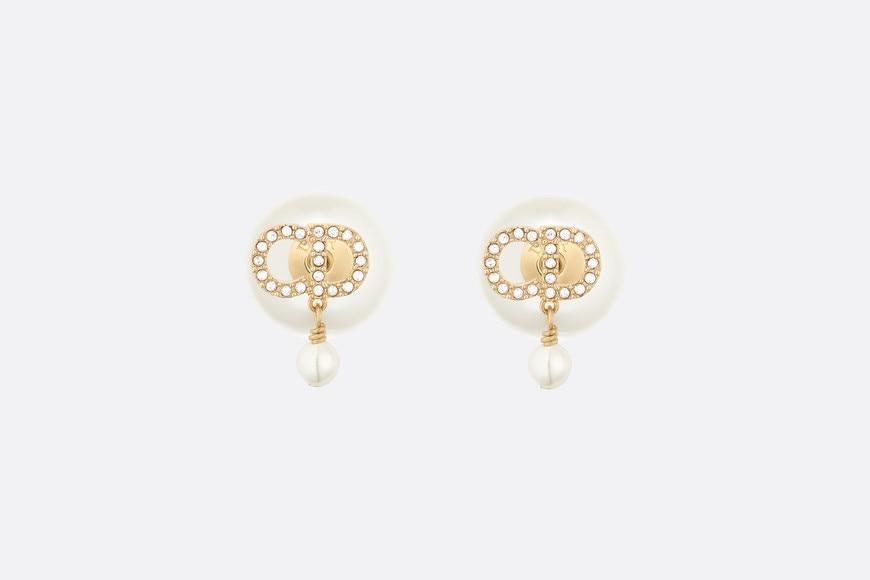 Dior Tribales Earrings • Gold-Finish Metal with White Resin Pearls and White Crystals