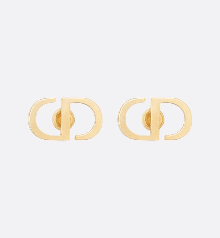 Petit CD Stud Earrings • Gold-Finish Metal