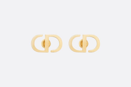 Petit CD Stud Earrings • Gold-Finish Metal