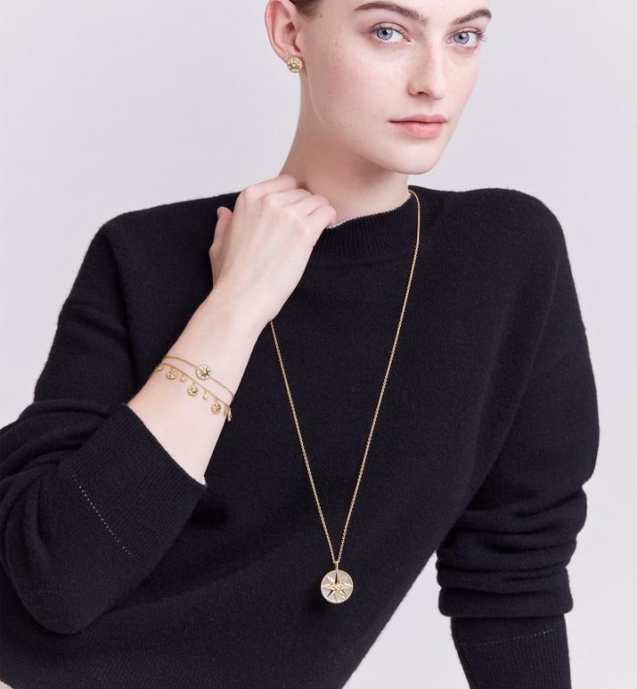 Large Rose Des Vents Medallion • Yellow Gold, Diamond and Mother-of-pearl