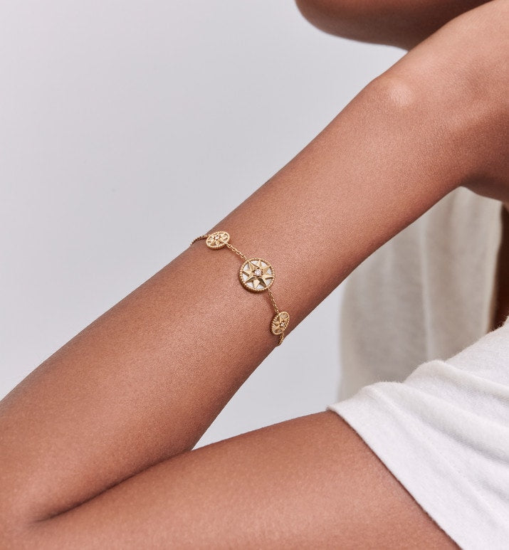 Rose Des Vents Bracelet • Yellow Gold, Diamonds and Mother-of-Pearl