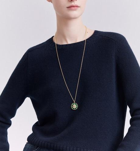 Large Rose Des Vents Medallion • Yellow Gold, Diamond and Malachite