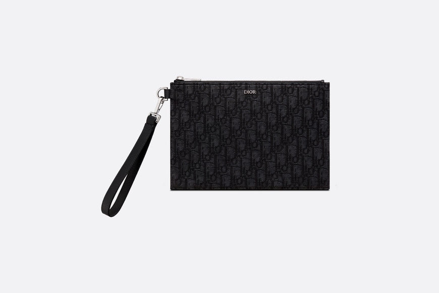 A5 Pouch • Black Dior Oblique Jacquard