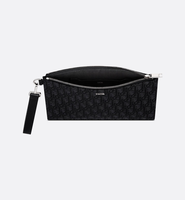 A5 Pouch • Black Dior Oblique Jacquard