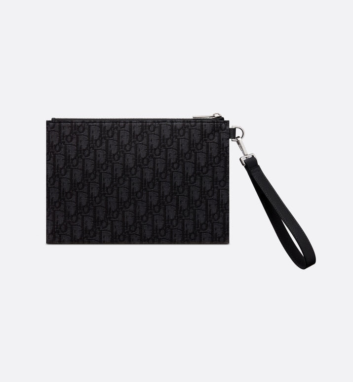 A5 Pouch • Black Dior Oblique Jacquard