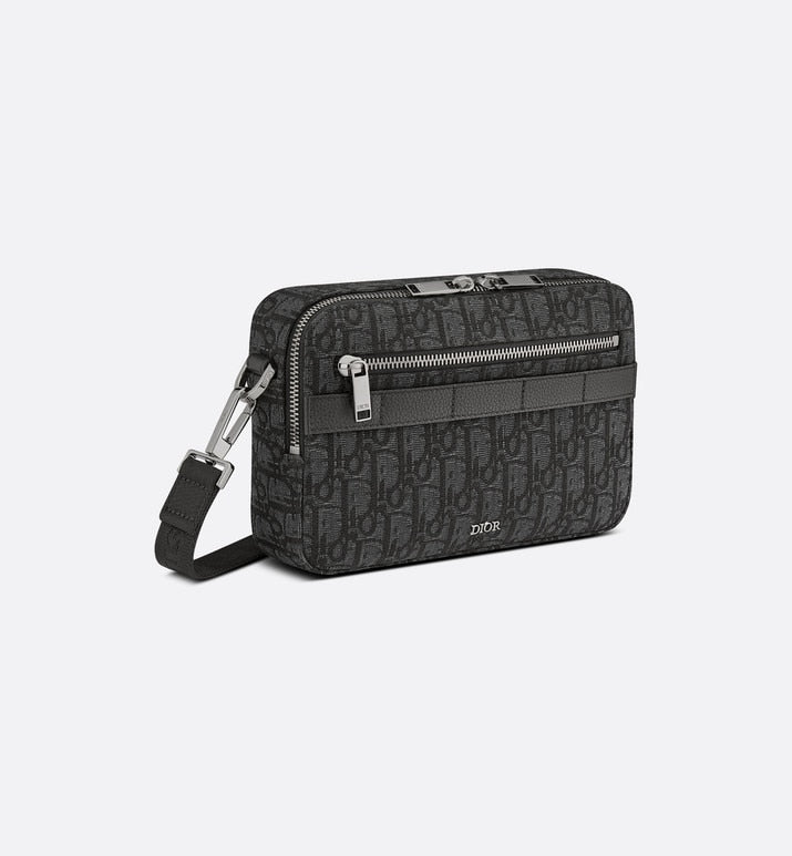 Safari Messenger Bag • Black Dior Oblique Jacquard