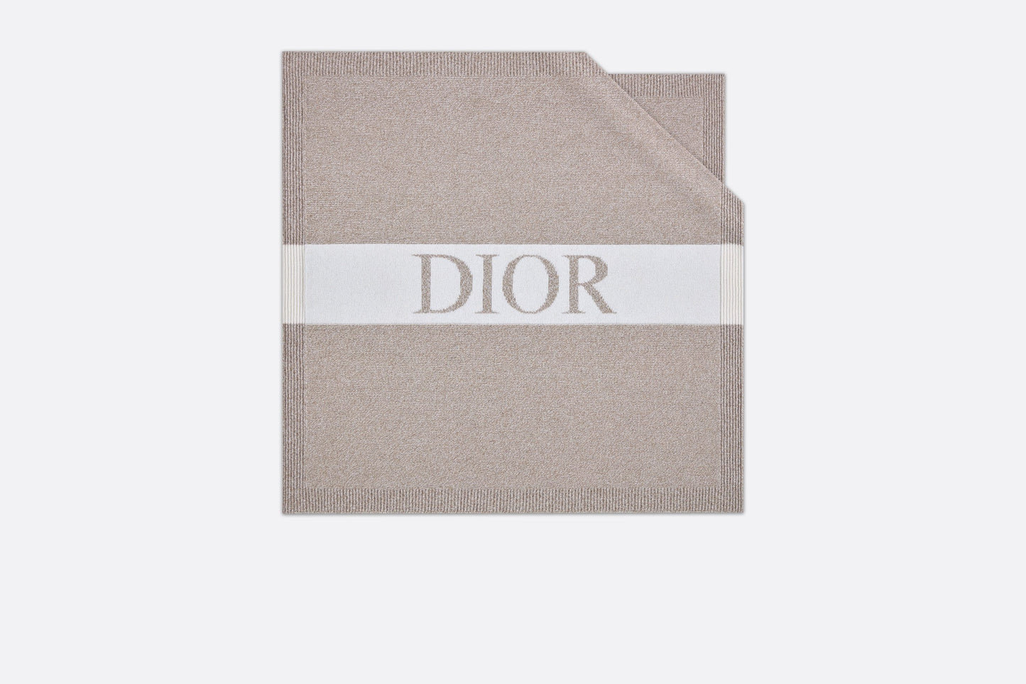 Blanket • Heathered Beige and Ivory Wool and Cashmere Tricot Knit