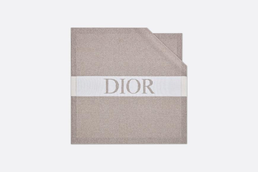 Blanket • Heathered Beige and Ivory Wool and Cashmere Tricot Knit