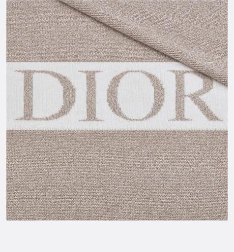 Blanket • Heathered Beige and Ivory Wool and Cashmere Tricot Knit