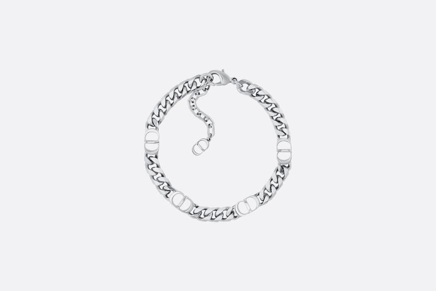 CD Icon Thin Chain Link Bracelet • Silver-Finish Brass