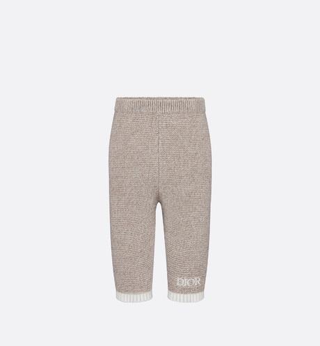 Pants • Heathered Beige and Ivory Wool and Cashmere Tricot Knit