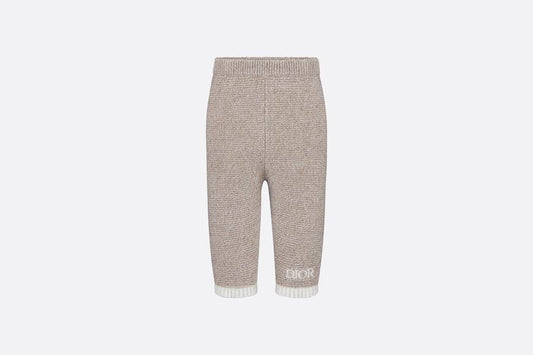 Pants • Heathered Beige and Ivory Wool and Cashmere Tricot Knit