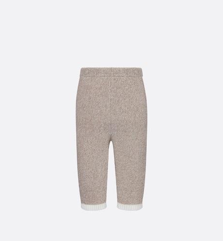 Pants • Heathered Beige and Ivory Wool and Cashmere Tricot Knit