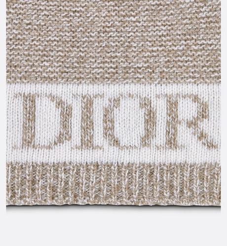 Beanie • Heathered Beige and Ivory Wool Tricot Knit and Cashmere