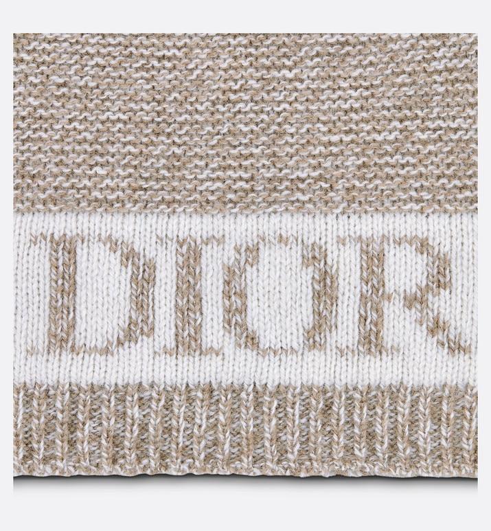 Beanie • Heathered Beige and Ivory Wool Tricot Knit and Cashmere
