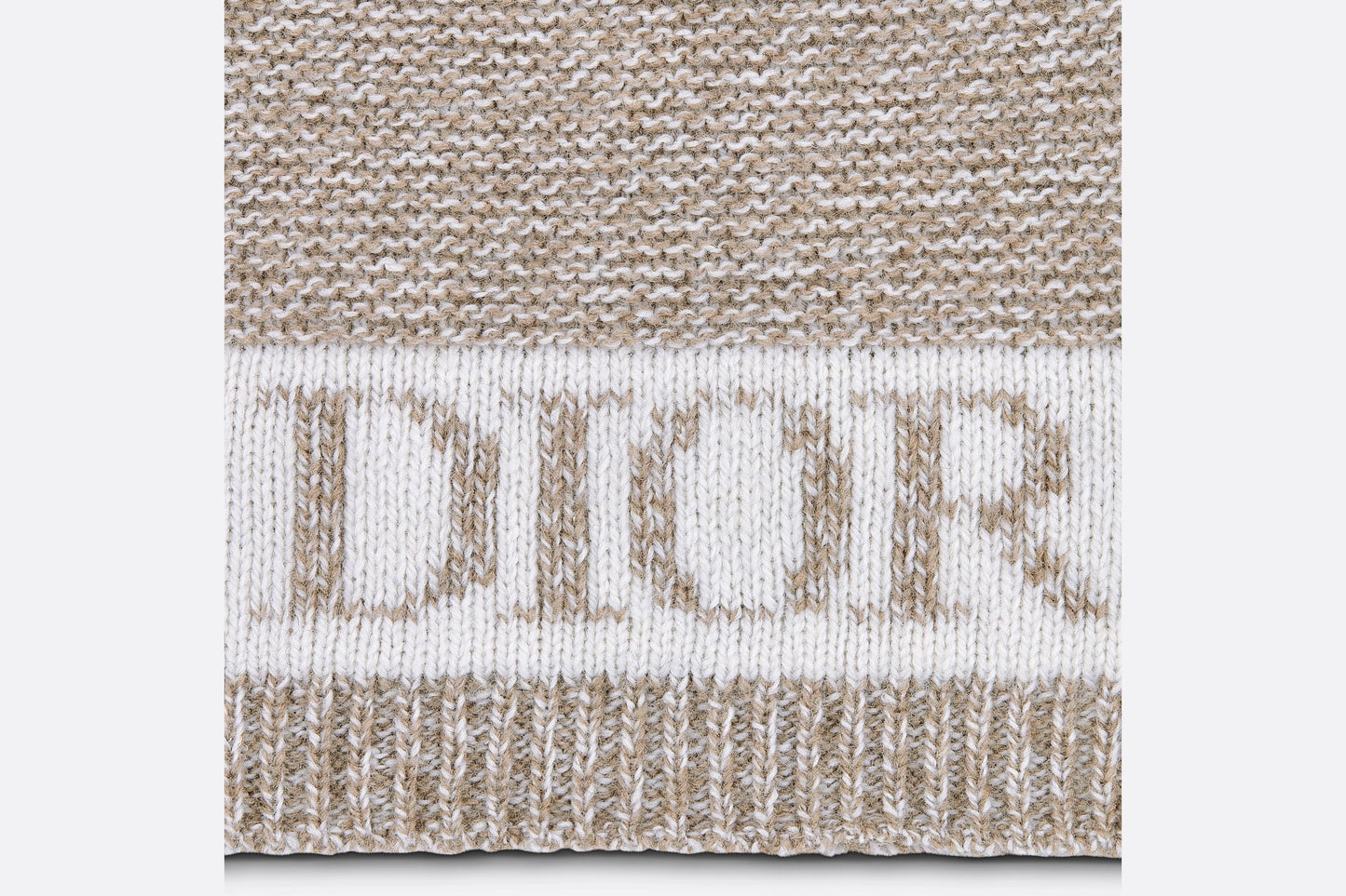 Beanie • Heathered Beige and Ivory Wool Tricot Knit and Cashmere