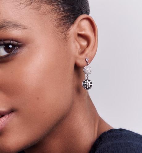 Rose Des Vents Earrings • 18K White Gold, Diamonds and Onyx