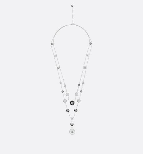 Rose Des Vents Long Necklace  • 18K White Gold, Diamonds, Mother-of-Pearl and Onyx