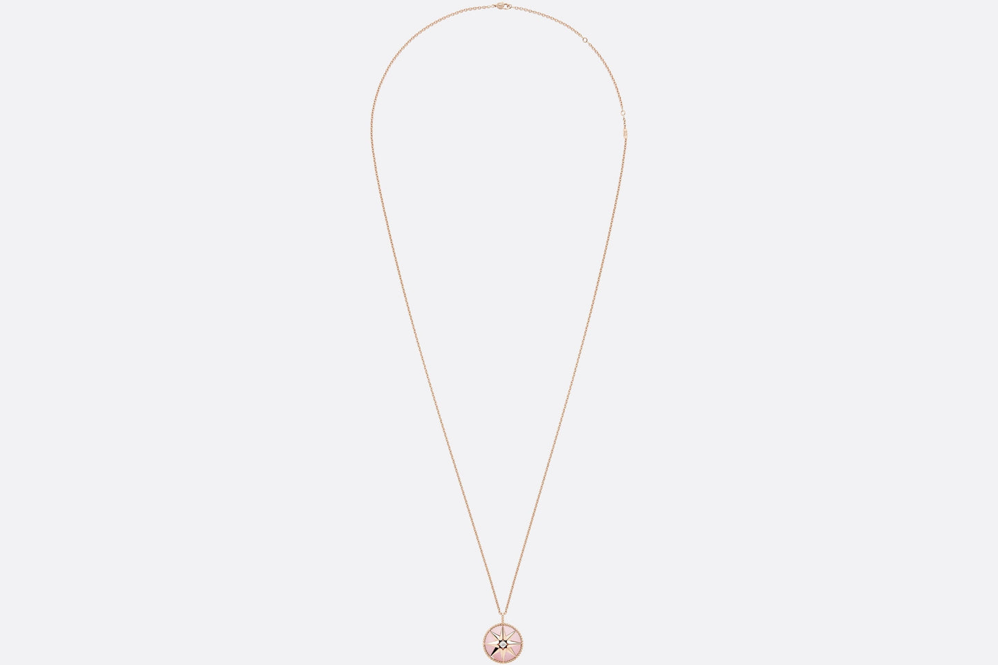 Large Rose Des Vents Medallion • Pink Gold, Diamond and Pink Opal