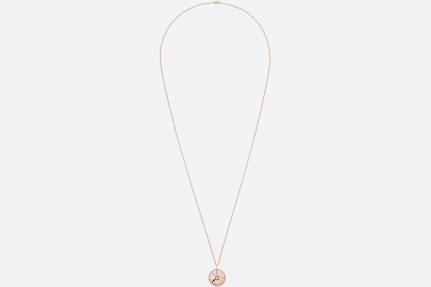 Large Rose Des Vents Medallion • Pink Gold, Diamond and Pink Opal