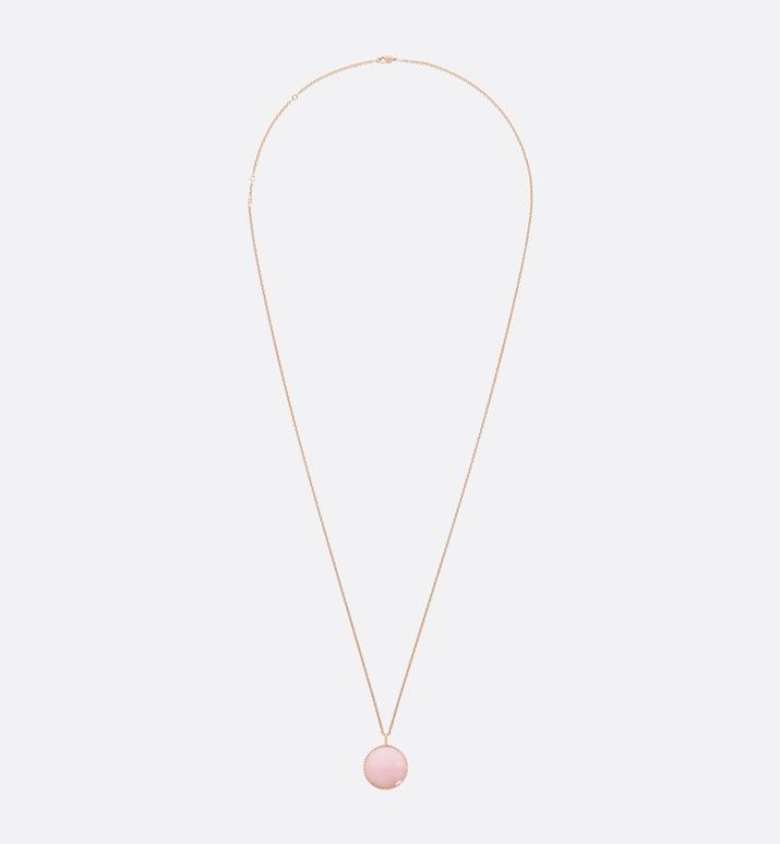 Large Rose Des Vents Medallion • Pink Gold, Diamond and Pink Opal