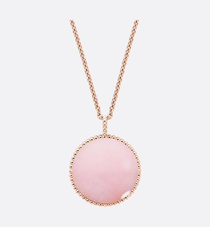 Large Rose Des Vents Medallion • Pink Gold, Diamond and Pink Opal