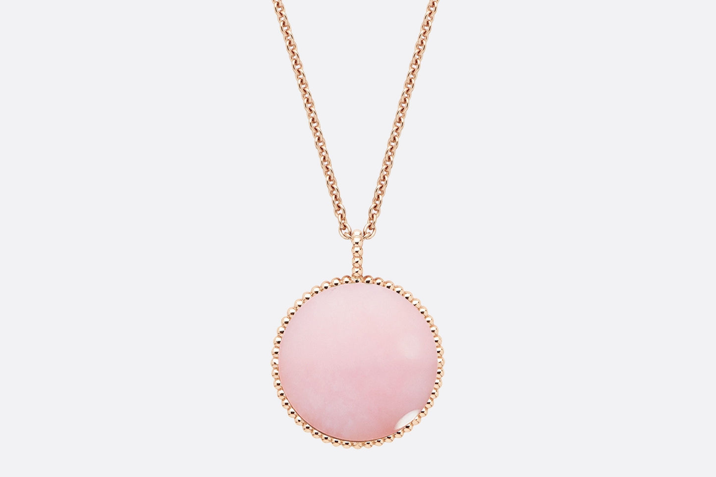 Large Rose Des Vents Medallion • Pink Gold, Diamond and Pink Opal