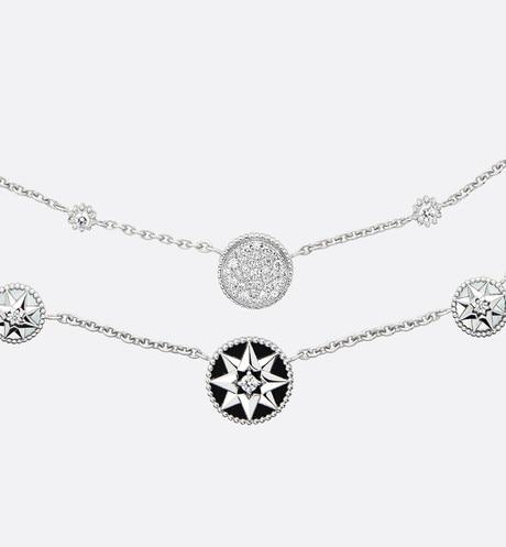 Rose Des Vents Necklace • 18K White Gold, Diamonds, Mother-of-Pearl and Onyx