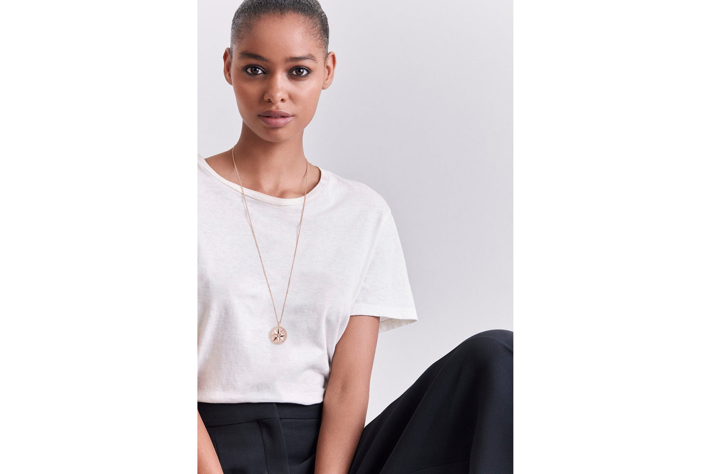 Large Rose Des Vents Medallion • Pink Gold, Diamond and Pink Opal