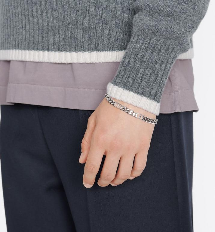 CD Icon Thin Chain Link Bracelet • Silver-Finish Brass