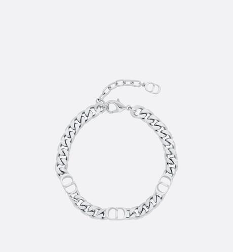 CD Icon Thin Chain Link Bracelet • Silver-Finish Brass