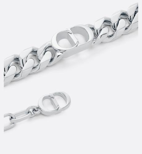 CD Icon Thin Chain Link Bracelet • Silver-Finish Brass