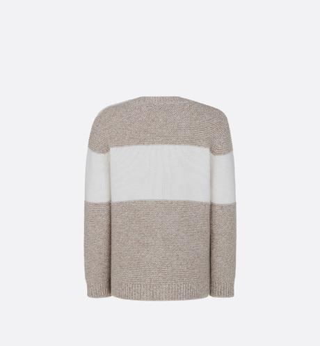 Sweater • Heathered Beige and Ivory Wool Tricot Knit and Cashmere