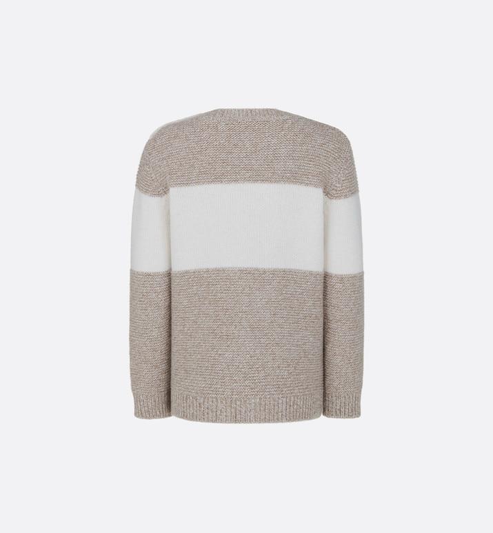 Sweater • Heathered Beige and Ivory Wool Tricot Knit and Cashmere