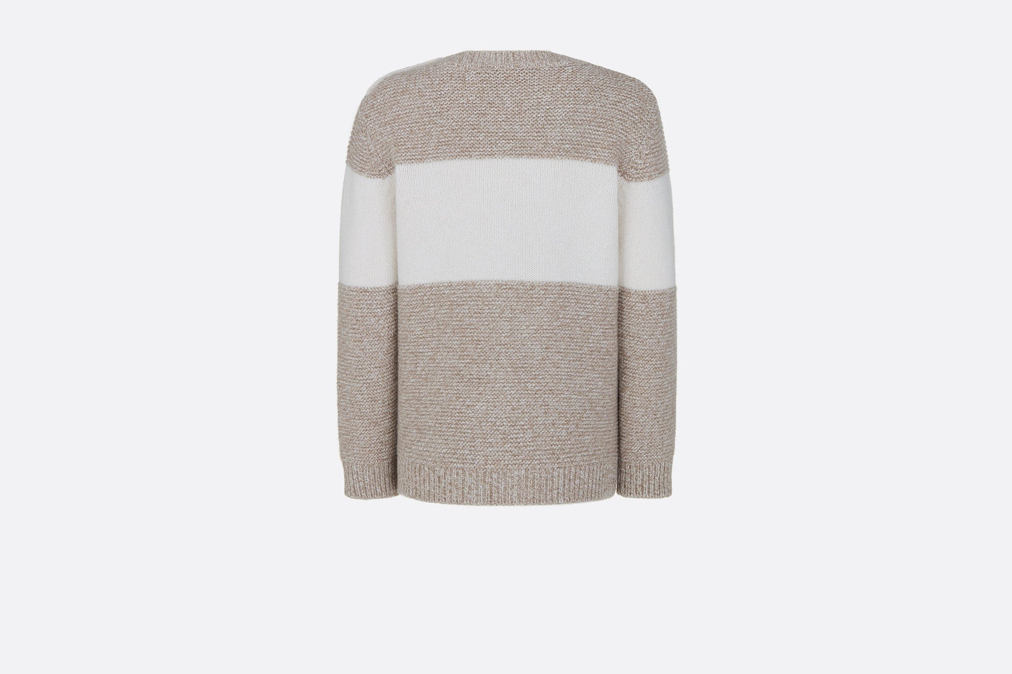 Sweater • Heathered Beige and Ivory Wool Tricot Knit and Cashmere