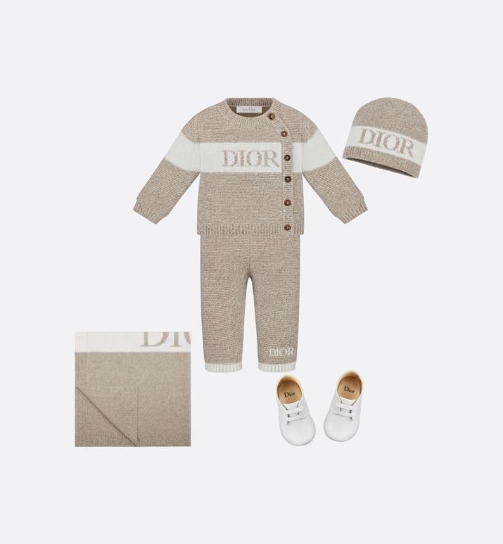 Pants • Heathered Beige and Ivory Wool and Cashmere Tricot Knit