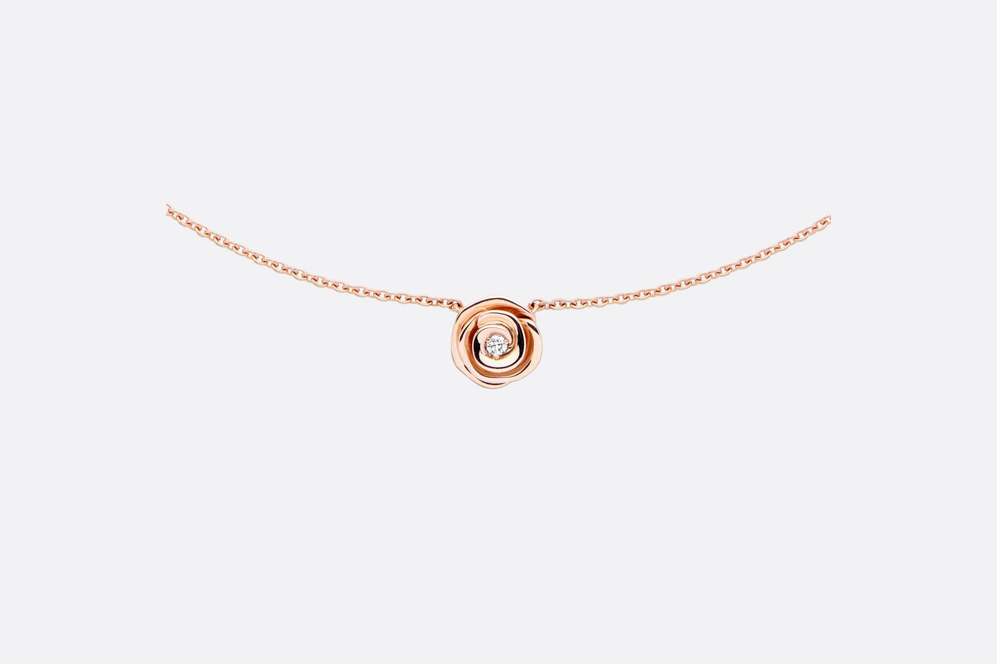 Small Rose Dior Couture Necklace • Pink Gold and Diamonds