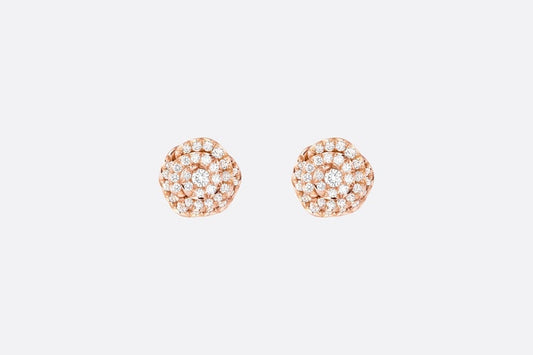 Small Rose Dior Couture Earrings • Pink Gold and Diamonds