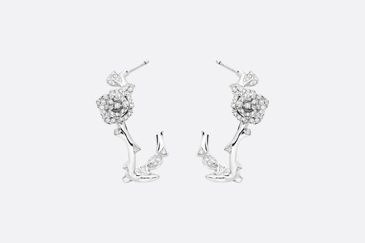 Rose Dior Bagatelle Earrings • 18K White Gold and Diamonds