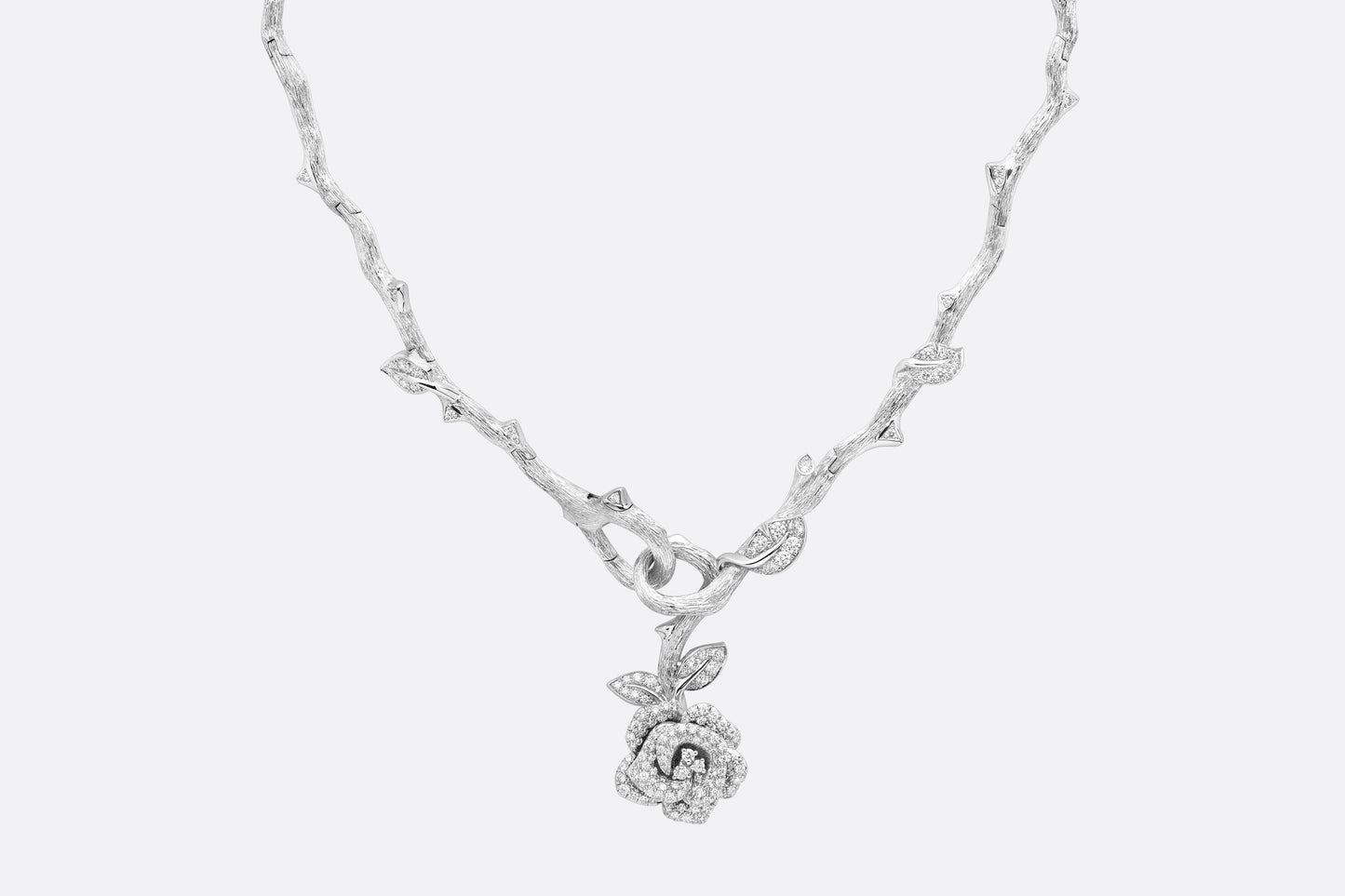 Rose Dior Bagatelle Necklace • 18K White Gold and Diamonds