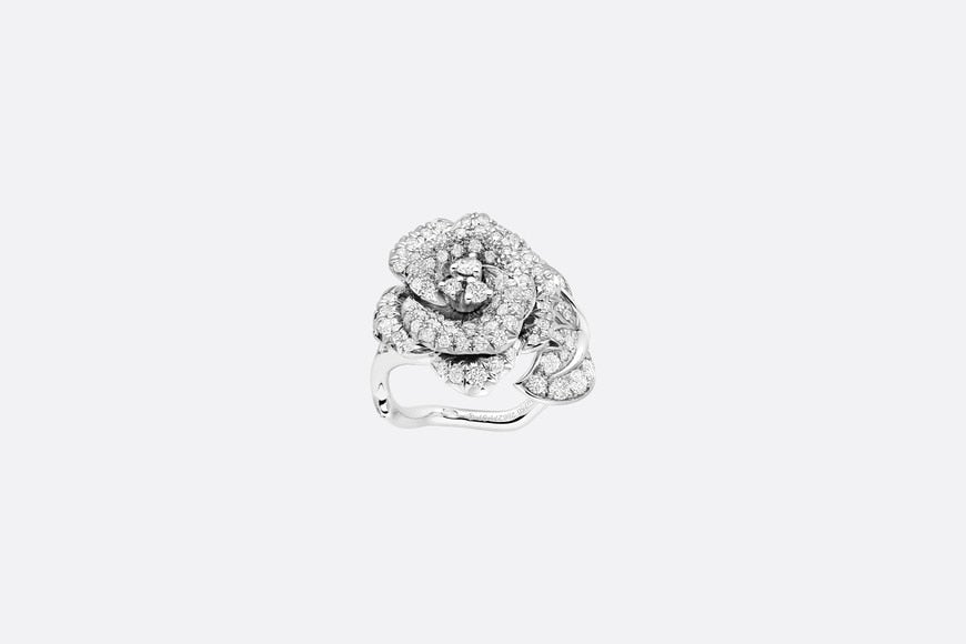 Medium Rose Dior Bagatelle Ring • 18K White Gold and Diamonds