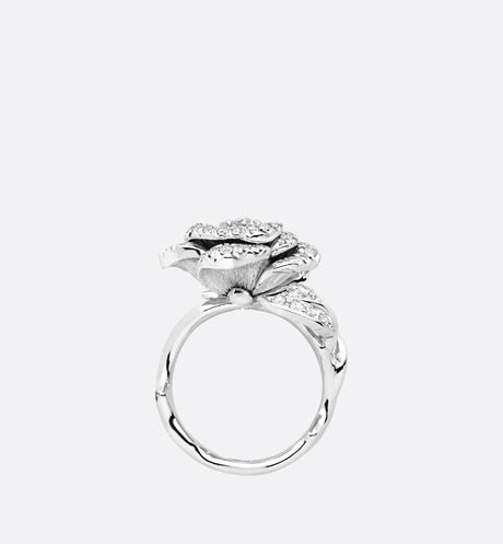 Medium Rose Dior Bagatelle Ring • 18K White Gold and Diamonds