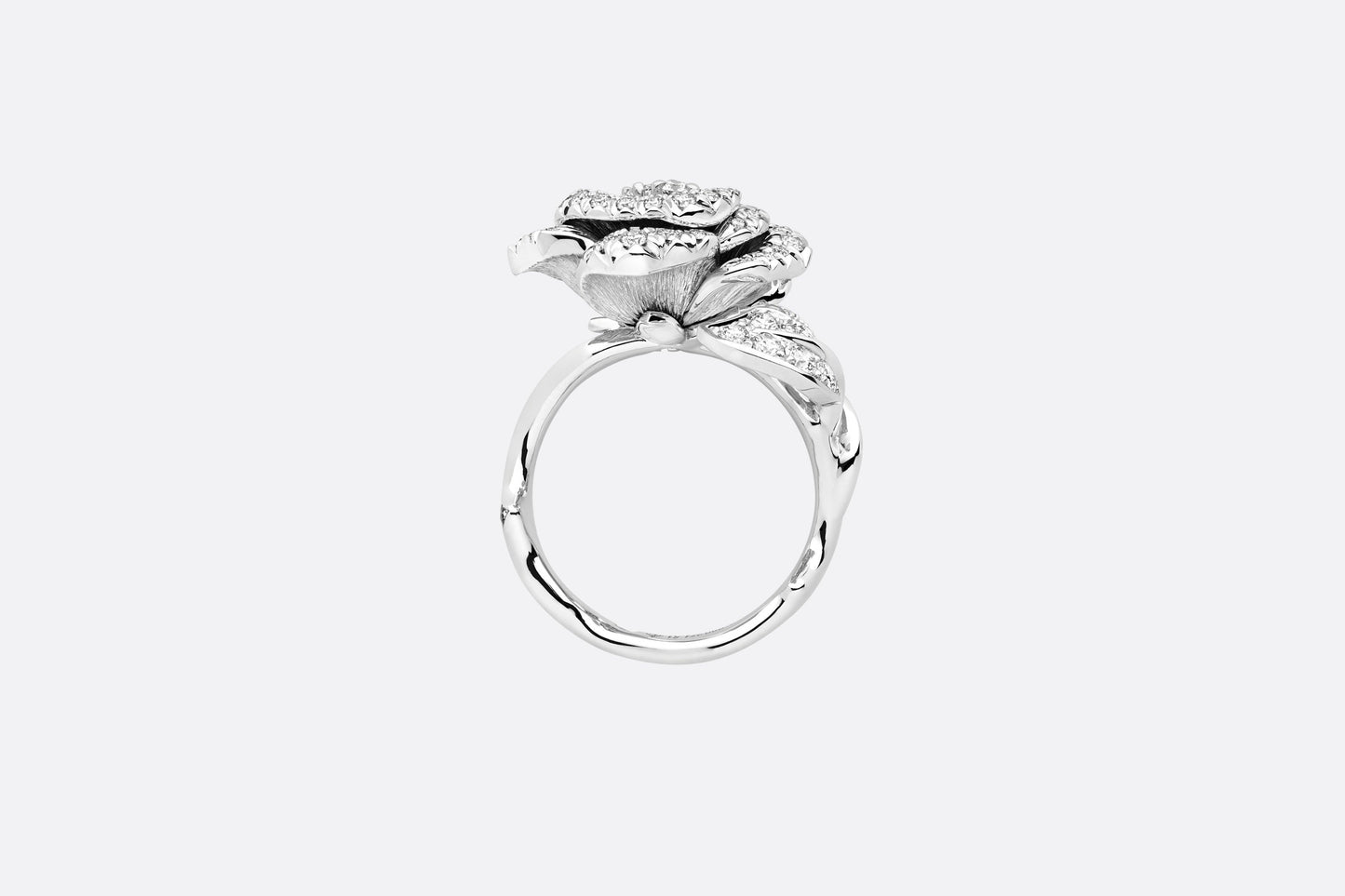 Medium Rose Dior Bagatelle Ring • 18K White Gold and Diamonds