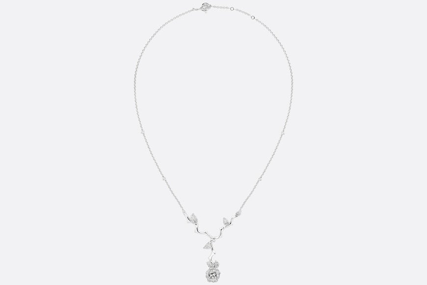 Medium Rose Dior Bagatelle Necklace • 18K White Gold and Diamonds