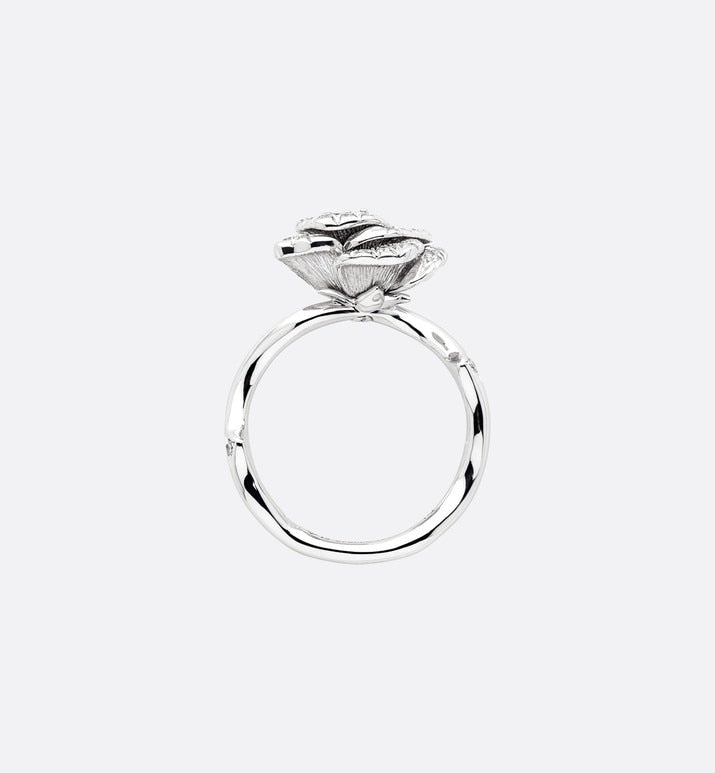 Small Rose Dior Bagatelle Ring • 18K White Gold and Diamonds