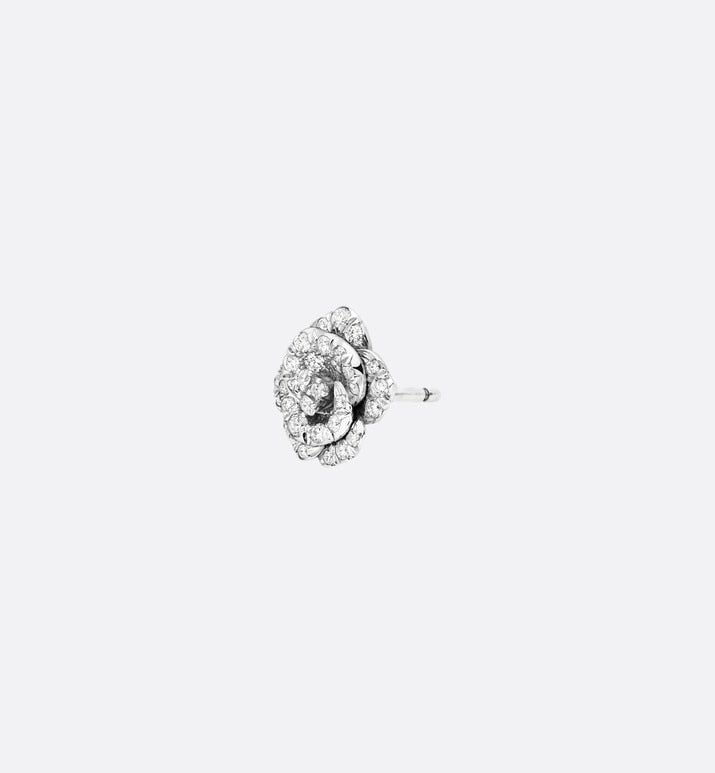 Rose Dior Bagatelle Earring • 18K White Gold and Diamonds