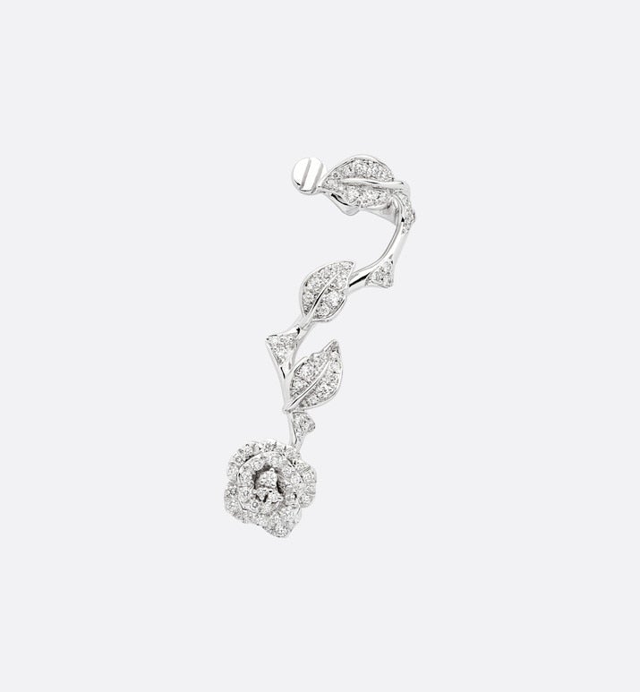 Rose Dior Bagatelle Earring • 18K White Gold and Diamonds